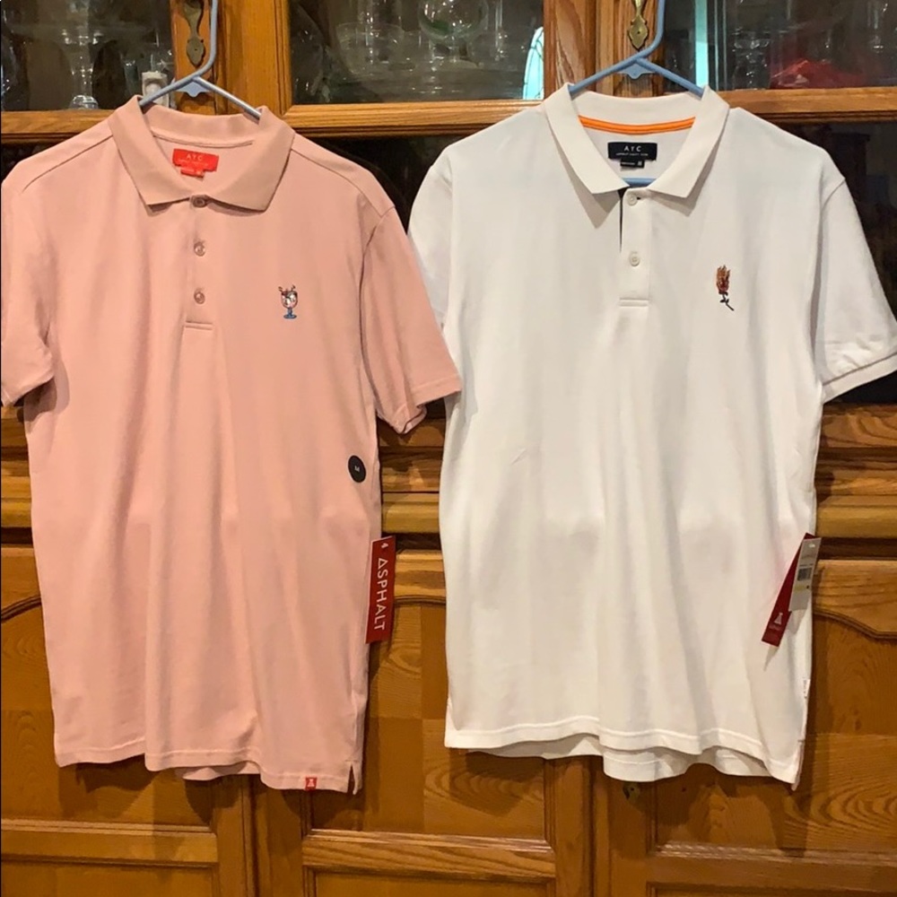 AYC asphalt yacht club polo BNWT X 2 lot sz M L@@K